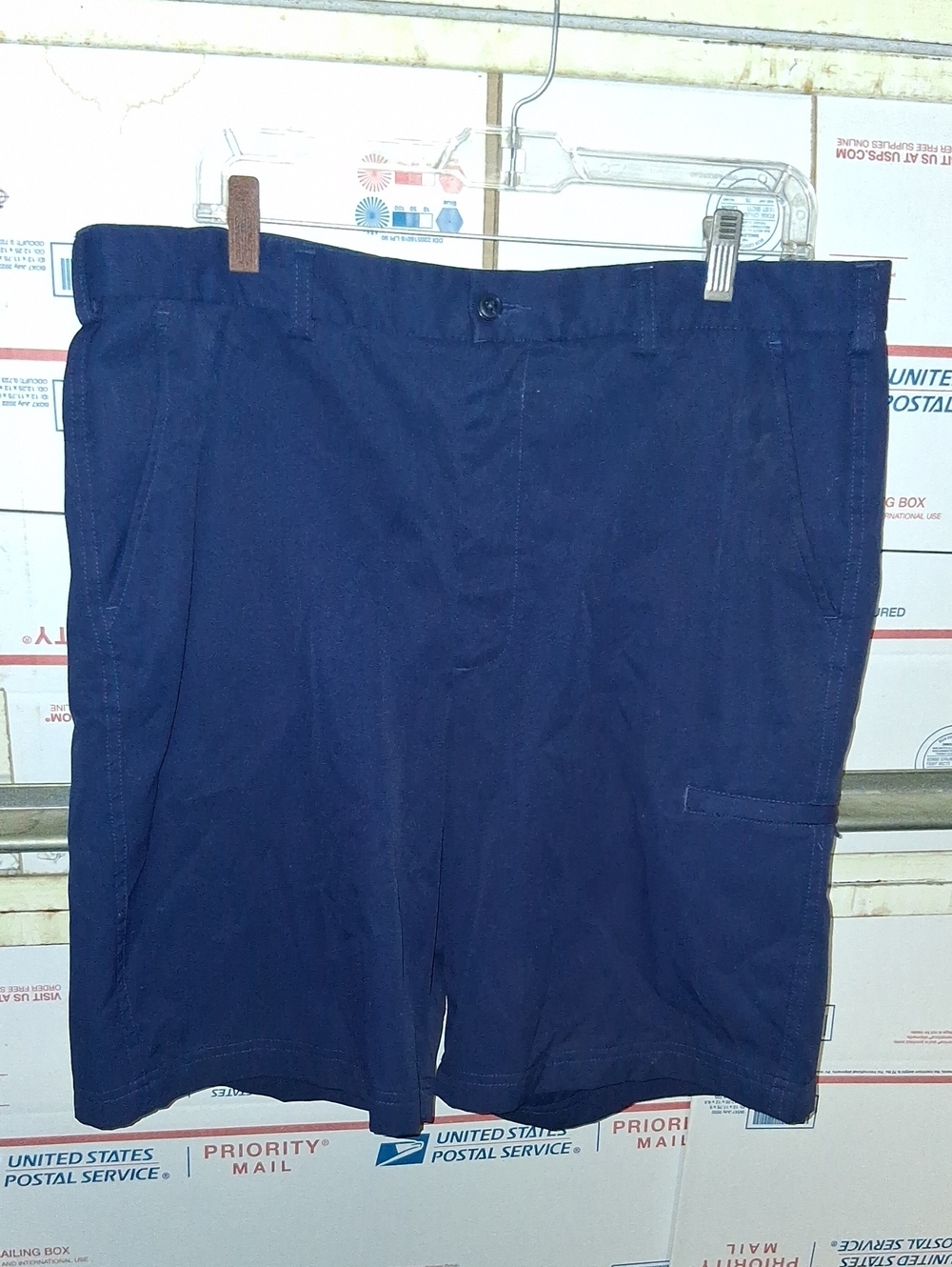 PEBBLE BEACH Size 36 Men's Navy Blue Cargo Shorts (SKU A 108)
